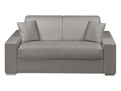 Vente-unique Sofá cama 2 lugares pele sintética colchão de 22 cm EMIR^ Sofá
