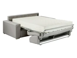 Sofá*Vente-unique Sofá cama 3 lugares pele sintética colchão de 22 cm EMIR Vermelho