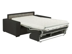 Sofá*Vente-unique Sofá cama 2 lugares pele sintética colchão de 14 cm EMIR Preto