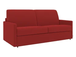 Vente-unique Sofá cama 3 lugares rapidamente convertível em tecido Cinza CALIFE Vermelho