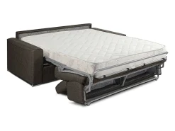 Discount Vente-unique Sofá cama 2 lugares rapidamente convertível 18 cm tecido Castanho VIZIR Castanho chocolate