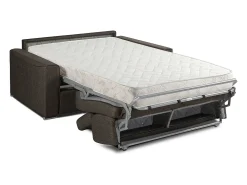 Sale Vente-unique Sofá cama 3 lugares rapidamente convertível 18 cm tecido cinzento VIZIR Castanho chocolate