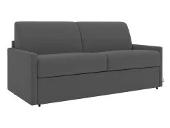 Sofá*Vente-unique Sofá cama 2 lugares rapidamente convertível 22 cm tecido CALIFE Cinzento