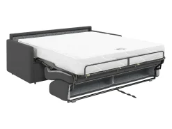 Sofá*Vente-unique Sofá cama 2 lugares rapidamente convertível 22 cm tecido CALIFE Cinzento
