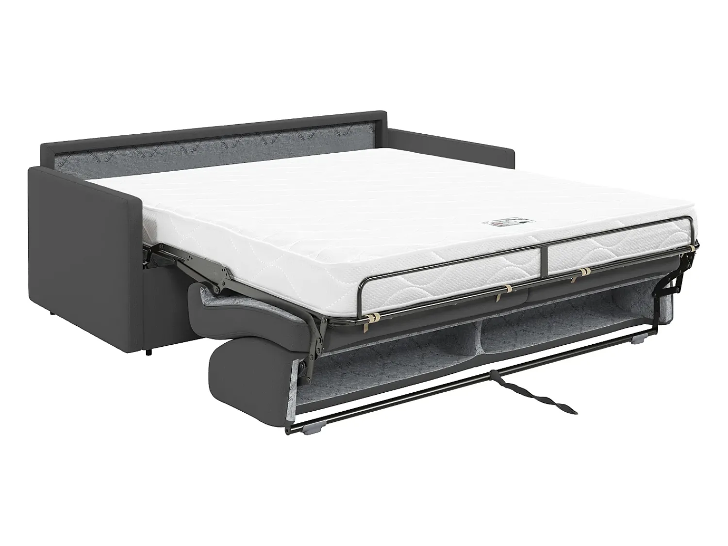 Vente-unique Sofá cama 2 lugares rapidamente convertível em tecido Cinza CALIFE^ Sofá