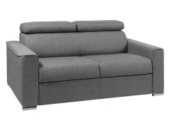 Sofá*Vente-unique Sofá cama 2 lugares rapidamente convertível em tecido VIZIR Cinzento