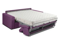 Sofá*Vente-unique Sofá cama 2 lugares rapidamente convertível 18 cm tecido VIZIR Violeta
