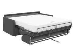 Sofá*Vente-unique Sofá cama 2 lugares rapidamente convertível 18 cm tecido CALIFE Cinzento
