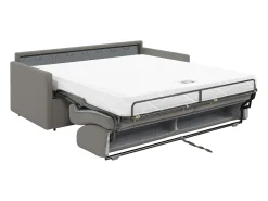 Sofá|Vente-unique Sofá cama 2 lugares rapidamente convertível em tecido Cinza CALIFE Cinzento claro