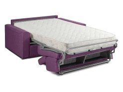 Vente-unique Sofá cama 3 lugares rapidamente convertível 18 cm tecido cinzento VIZIR^ Sofá