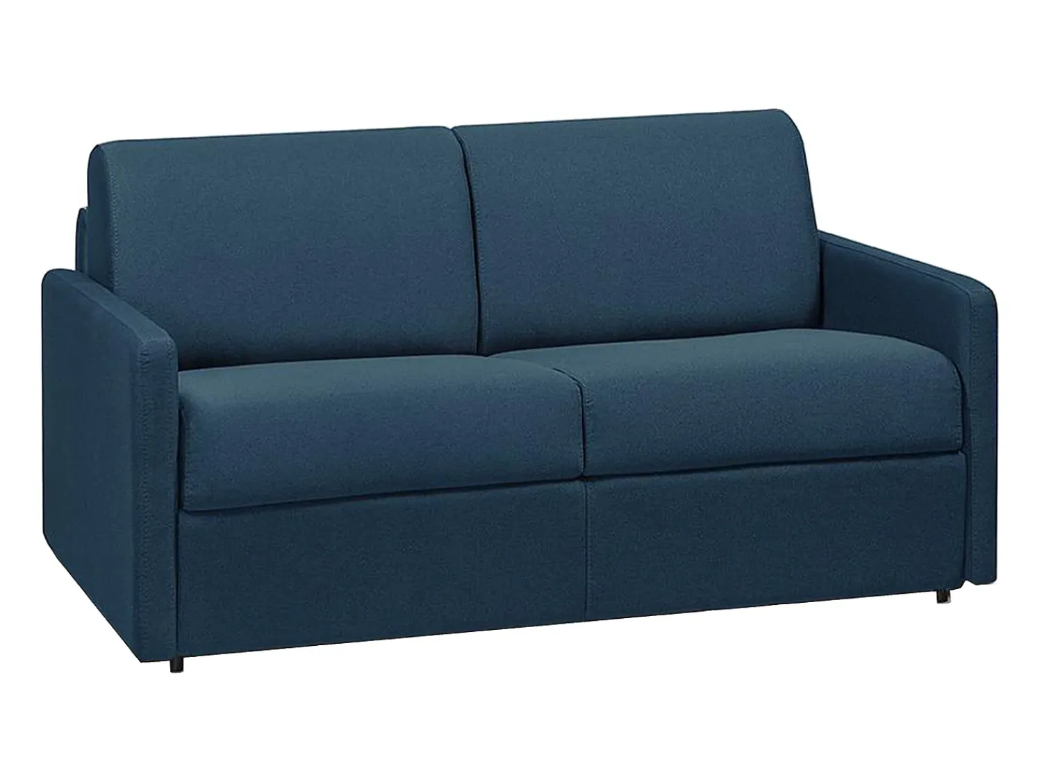 Sofá*Vente-unique Sofá cama 2 lugares rapidamente convertível 18 cm tecido cinzento CALIFE Azul escuro