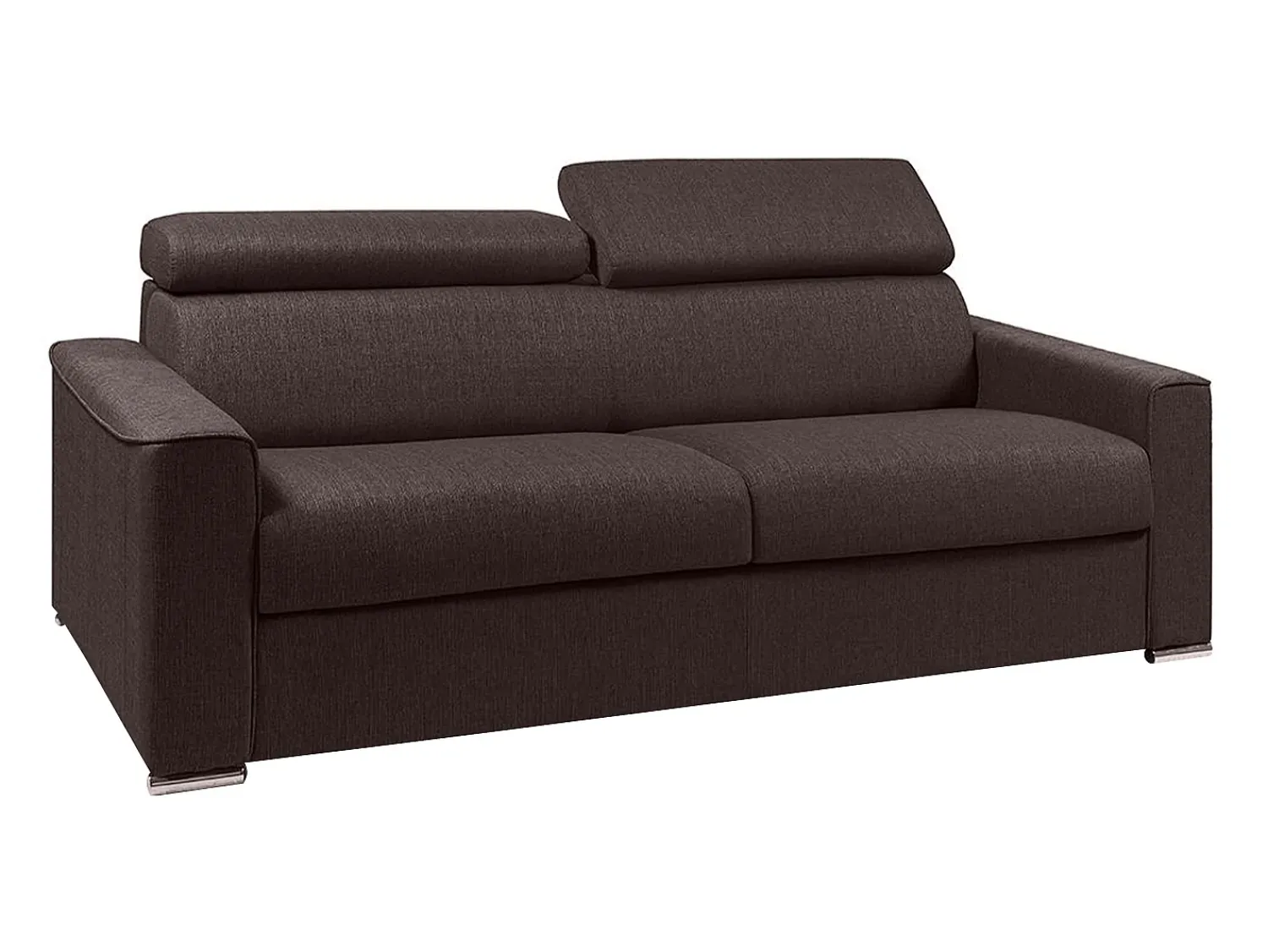 Vente-unique Sofá cama 4 lugares rapidamente convertível em tecido cinzento VIZIR^ Sofá
