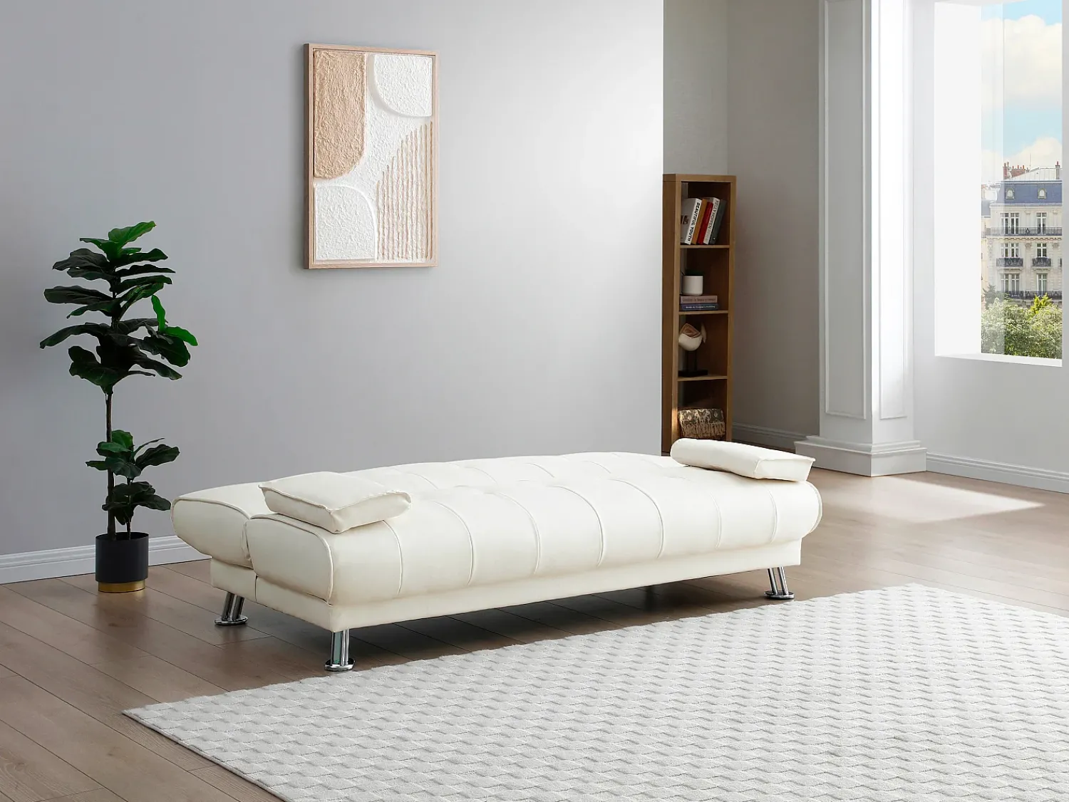 Best Vente-unique Sofá cama clic clac cor MAXIME II Branco