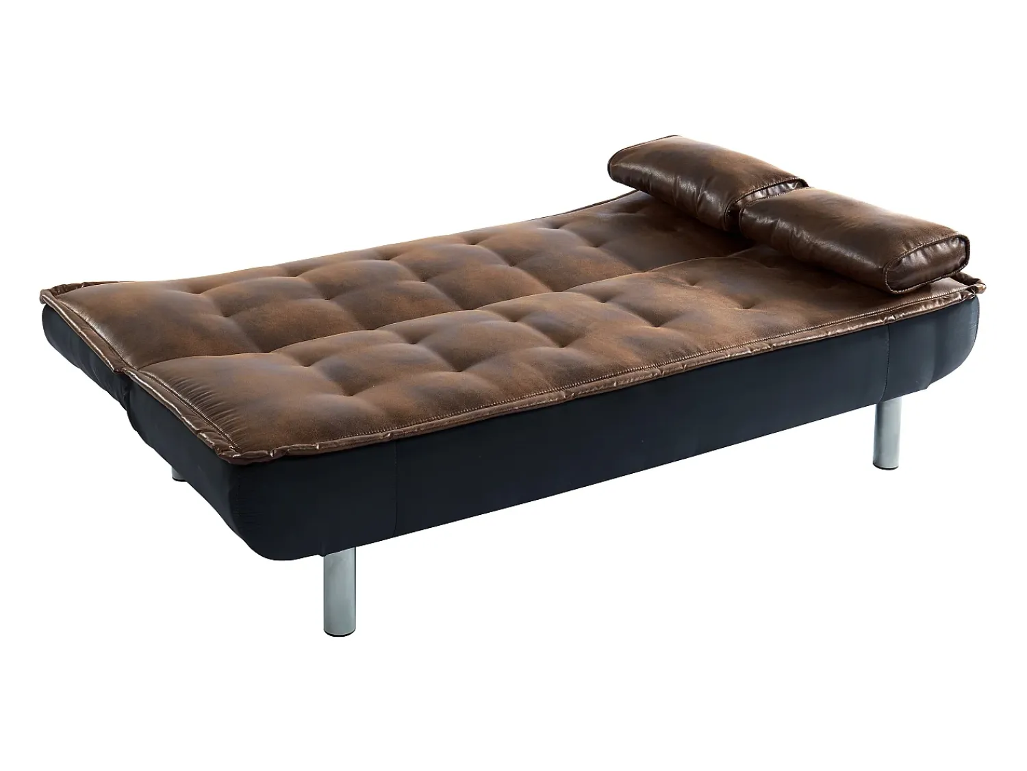 Vente-unique Sofá cama clic clac cor caramelo - MISHAN Castanho