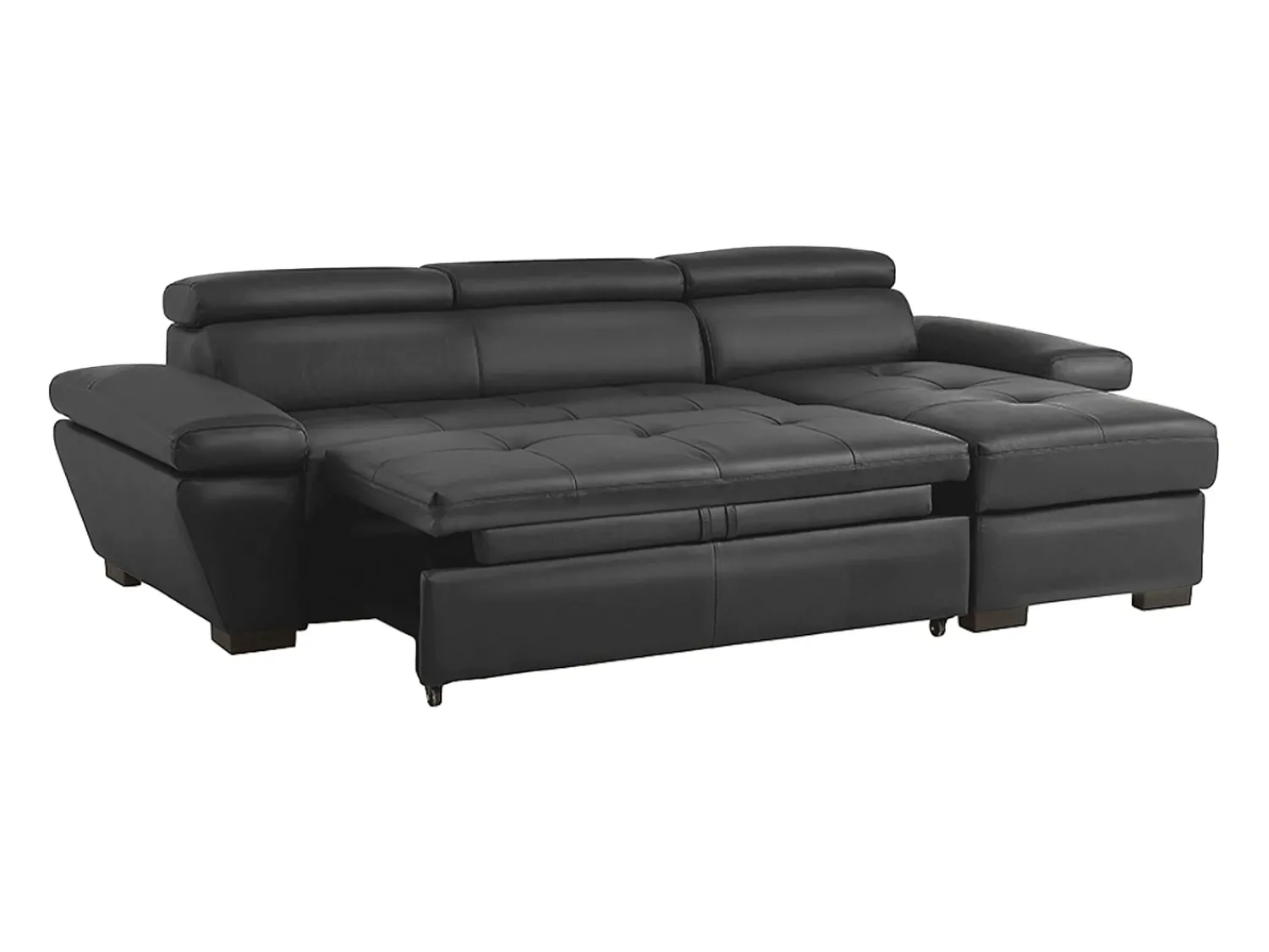 Sale LINEA SOFA Sofá cama de canto direito em dois materiais cinzento escuro JONOVA Cinza antracite