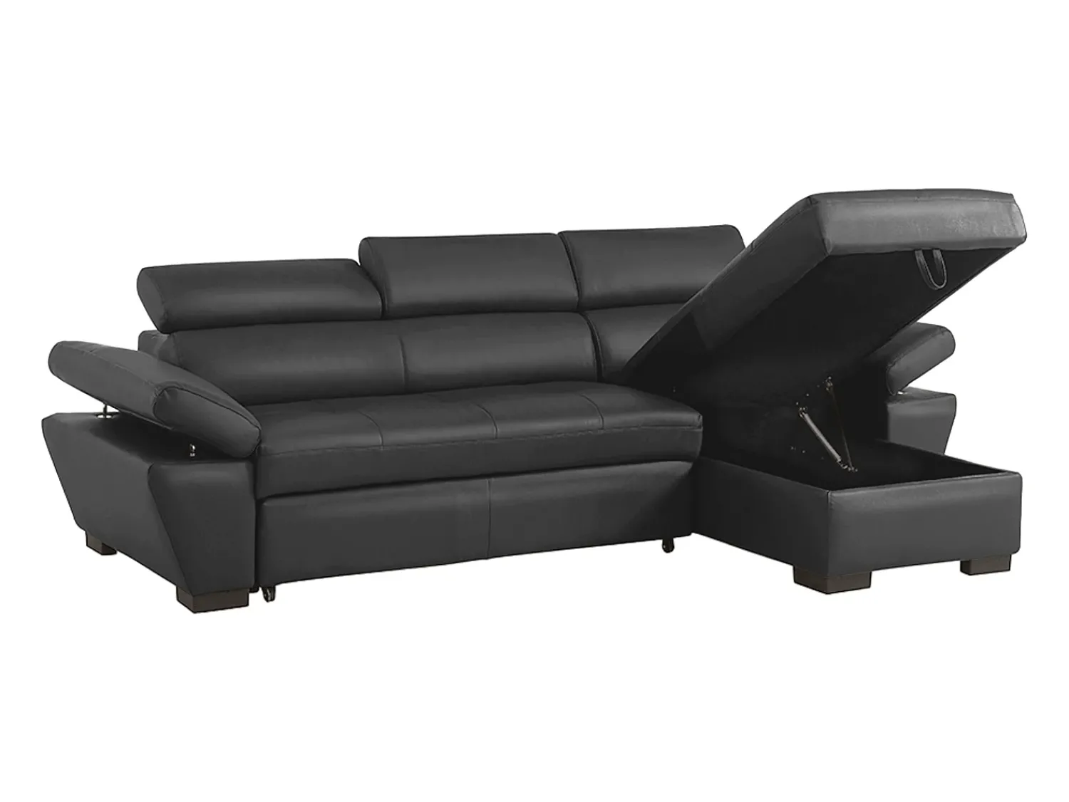 Sale LINEA SOFA Sofá cama de canto direito em dois materiais cinzento escuro JONOVA Cinza antracite