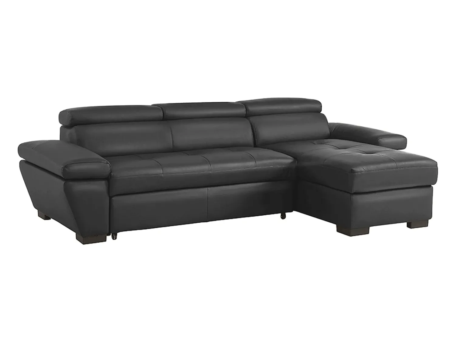 Sale LINEA SOFA Sofá cama de canto direito em dois materiais cinzento escuro JONOVA Cinza antracite