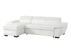 Sofá*LINEA SOFA Sofá cama de canto esquerdo em dois materiais JONOVA Branco
