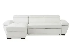 Sofá*LINEA SOFA Sofá cama de canto esquerdo em dois materiais JONOVA Branco