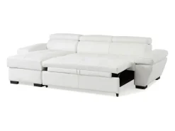Sofá*LINEA SOFA Sofá cama de canto esquerdo em dois materiais JONOVA Branco