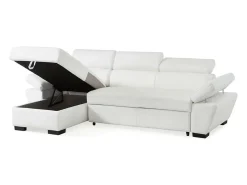 Sofá*LINEA SOFA Sofá cama de canto esquerdo em dois materiais JONOVA Branco