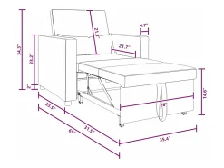 Poltrona* Sofá cama single Cinzento escuro 90x165x87 cm tecido SHL988782 Cinza antracite