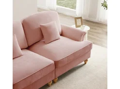 DripeX Sofá Cantinho Modular 4 Lugares em L - Chenille - Capa Removível e Puf - 350x140x93cm -^ Sofá
