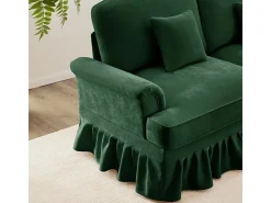 Online DripeX Sofá Cantinho Modular 4 Lugares em U - Chenille - Capa Removível e 2 Pufs - 350x140x93cm - Verde