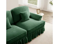 Online DripeX Sofá Cantinho Modular 4 Lugares em U - Chenille - Capa Removível e 2 Pufs - 350x140x93cm - Verde