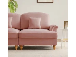 DripeX Sofá Cantinho Modular 3 Lugares Chenille - Capa Removível e Puf Móvel - 272x140x93cm -^ Sofá