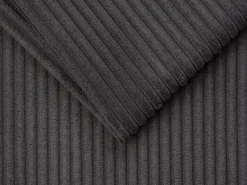 Sofá*Vente-unique Sofá canto convert. abert. rápida veludo canelado antracite, cama ripas largas 160cm VIZIR Cinza antracite