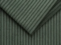 Vente-unique Sofá canto convertível abert. rápida veludo canelado verde cama ripas largas 140cm LORETO^ Sofá