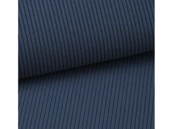 Clearance Vente-unique Sofá canto direito convertível veludo canelado azul-marinho - TEODORA de PASCAL MORABITO Azul escuro