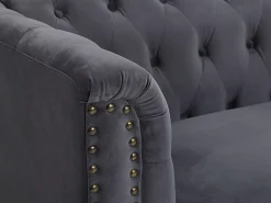 Vente-unique Sofá chesterfield 2 lugares em veludo antracite TURNER^ Sofá