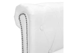Hot vidaxl Sofá Chesterfield em forma de L couro artificial Branco