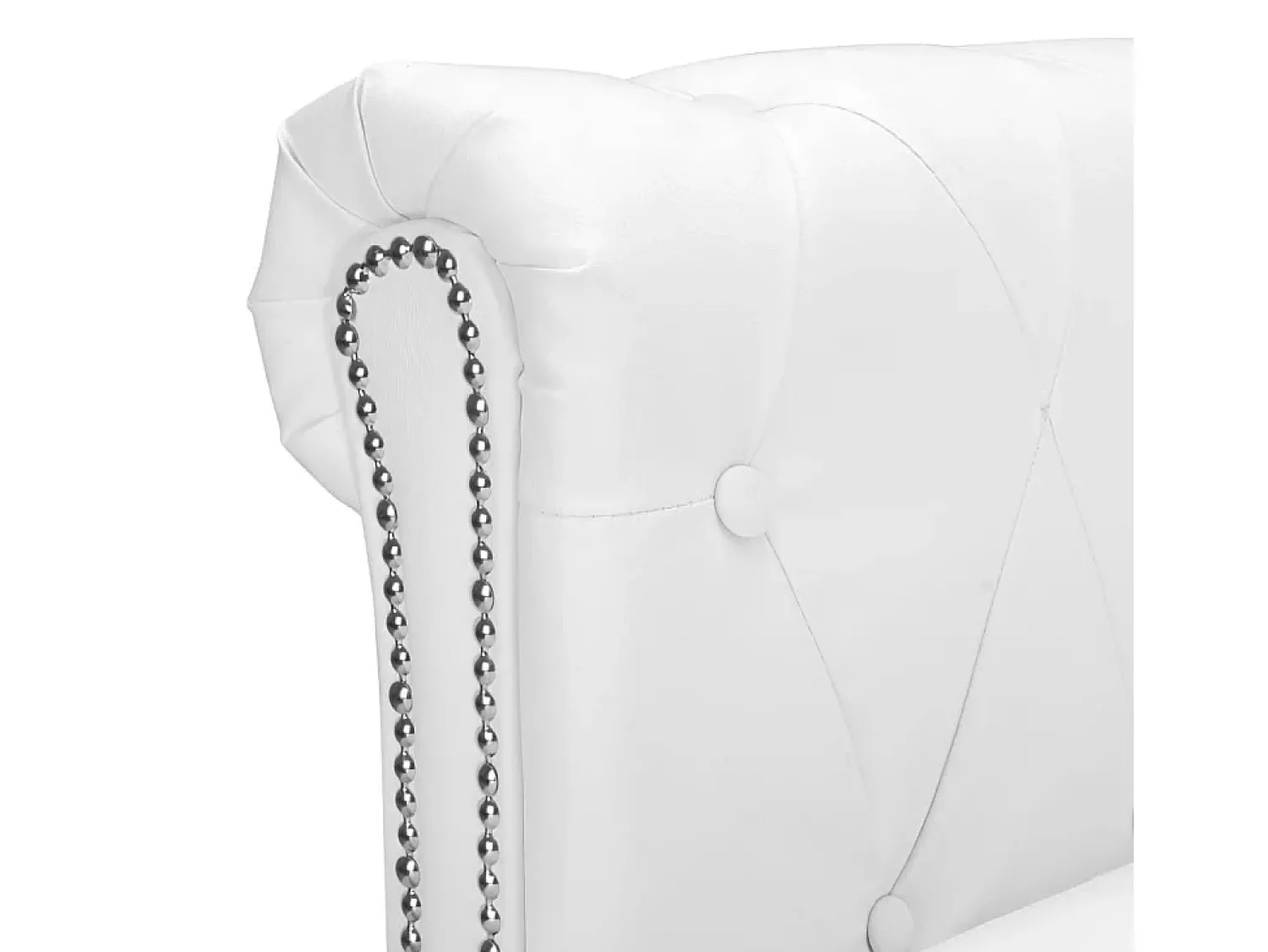 Hot vidaxl Sofá Chesterfield em forma de L couro artificial Branco
