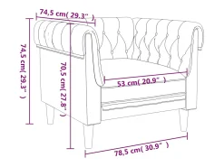 vidaxl Sofá chesterfield tecido^ Poltrona