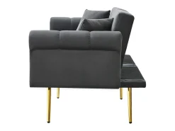 Clearance Sofá Cinza de 2 Lugares - Sofá com Encosto e Braços Ajustáveis ​​​​- 6 Pernas em Metal - para Sala de Estar e Quarto Cinzento