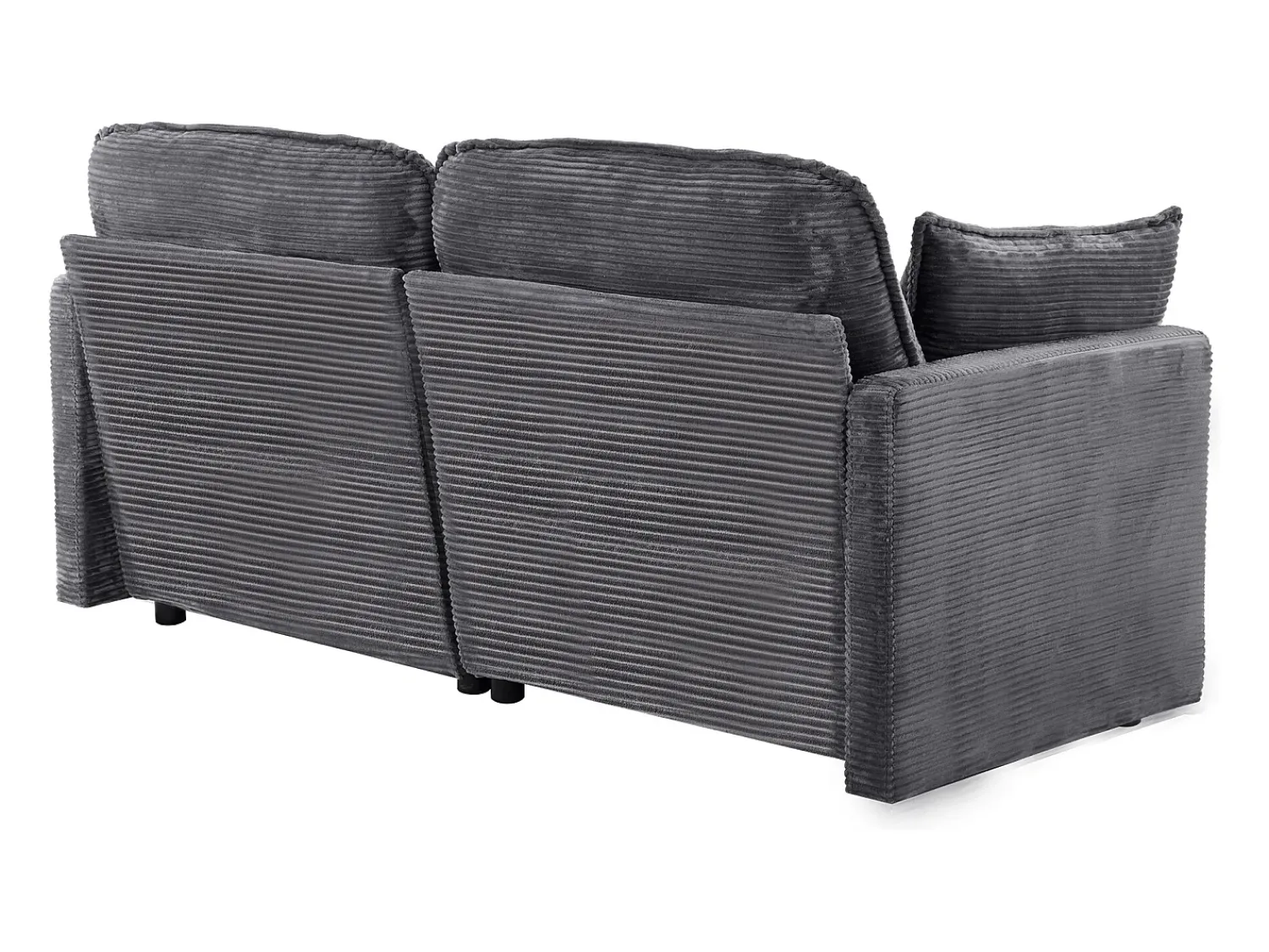 Sofá* Sofá de 2 lugares - Sofá reto com encosto e almofadas - Veludo cotelê - para sala de estar e quarto Cinzento