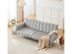 Sofá* Sofá reto - com encosto e braços ajustáveis ​​- para sala de estar e quarto Cinzento