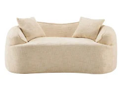 Sofá compacto de 2 lugares com apoios de braço e almofadas, - Compacto e elegante para o seu espaço.^ Sofá