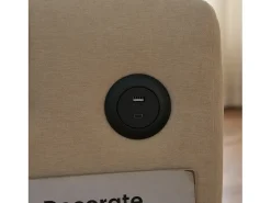 Clearance Merax Sofá conversível de 2 lugares com encosto ajustável - Suporte e tomada USB - Tecido Chenille - Função dormir - Bege