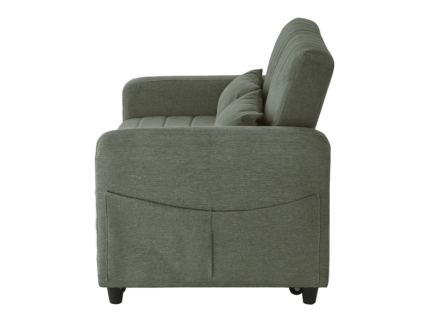 Online ModernLuxe Sofá conversível duplo 114 x 77 x 82,5 cm - encosto ajustável em três níveis - tecido de algodão e linho - militar Verde