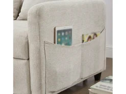 Sale ModernLuxe Sofá conversível duplo 114 x 77 x 82.5 cm - encosto ajustável em três níveis - tecido de algodão e linho - Bege