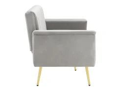 Discount Hauss Spole Sofá conversível reto de 2 lugares em veludo cinza claro, encosto e braços dobráveis ​​- 183x76x75cm Cinzento claro