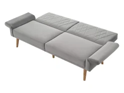 Sofá|Hauss Spole Sofá conversível reto de 2 lugares em veludo cinza claro, 2 almofadas incluídas - 180x75x82cm Cinzento claro