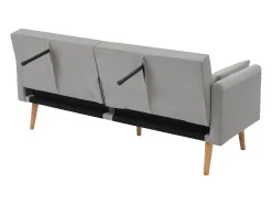 Sofá|Hauss Spole Sofá conversível reto de 2 lugares em veludo cinza claro, 2 almofadas incluídas - 180x75x82cm Cinzento claro
