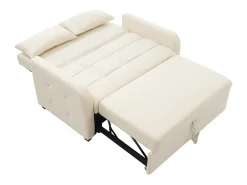 Sofá*ModernLuxe Sofá conversível 127x75x94 cm - Encosto ajustável - Com 2 almofadas - Bege