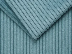 Sofá*Vente-unique Sofá convertível 140 cm em veludo canelado assento memória de forma ripas largas 14 cm LORETO Azul turquesa