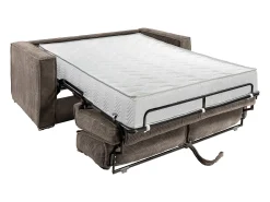 Vente-unique Sofá convertível 160 cm veludo canelado marrom assento memória de forma ripas largas 22 cm LORETO^ Sofá